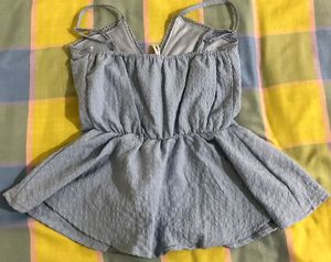 Cute Baby Blue Textured Camisole