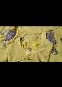 Elegant Yellow Embroidered Saree