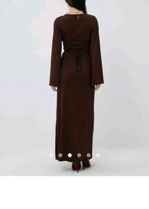 Savana elegant Brown Ribbed Maxi Dress