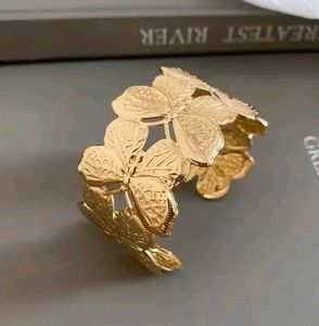 Stunning Gold Butterfly Cuff Bracelet
