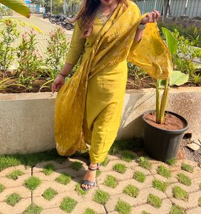 Mustard Colour Kurta Set