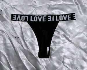 Black Thong with "LOVE panty