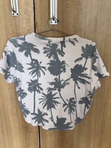 Palm Tree Print Cropped Top