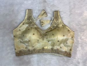 Embroidered Off-white organza Blouse