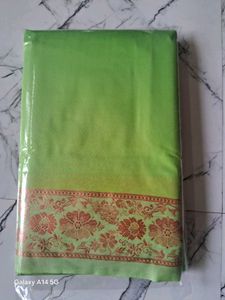 Beautiful Green Saree with Floral Border