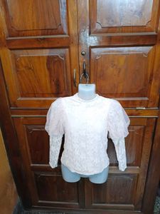 Elegant Lace Puff Sleeve Top