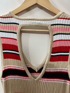 River Island – Striped Ribbed Maxi Dress