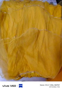 Yellow Tiered Lehenga Skirt with dupatta