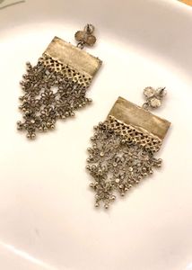 Exquisite Oxidised Silver Dangle Earrings