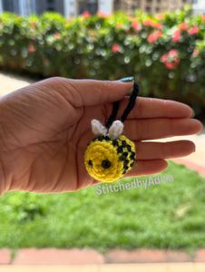Crocheted Bee Keychain or bag Charm