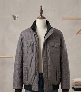 Men's Grey Padded Jacket