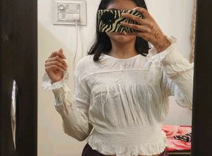 White Smocked Top