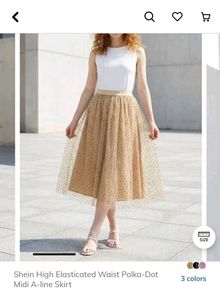 Shein Polka-Dot Midi Skirt