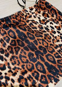 Leopard Print Strappy Crop Top