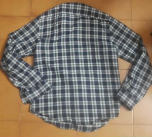 Green White and Blue Plaid Shirt