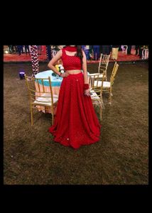 Red Sequined Lehenga Choli