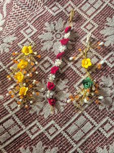 Decorative Hair Pins with Floral Accents