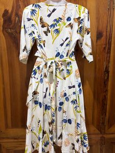 Chic Floral Print Ruffle Dress