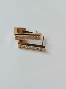 Gold Tone Square Hoop Earrings