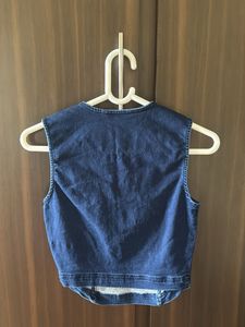 Blue Denim Square Neck Crop Top