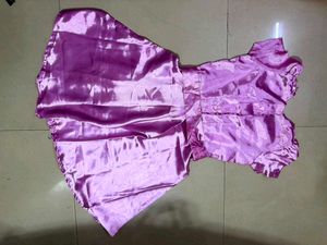 Girls Pink Satin Dress