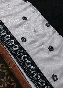 Stunning Black &amp; White Sequin Saree