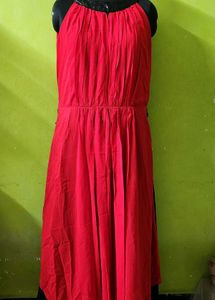 Elegant Red Maternity Gown