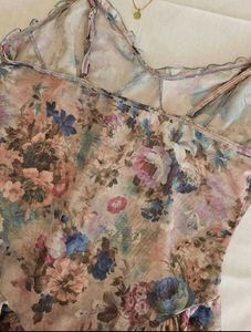 meshed Print Mini Dress