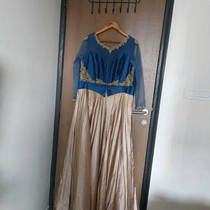 Stunning Blue & Gold Ethnic Gown