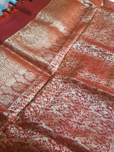 Red pure pattu gold Zarin  Saree