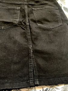 ONLY Women Black Denim Skirt