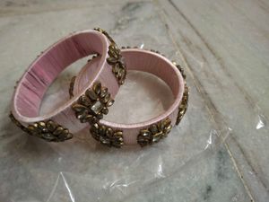 Elegant Pink Bangles with Embellishments