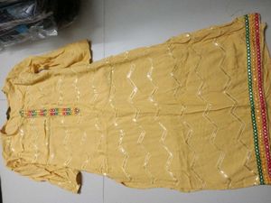 Yellow Embroidered Kurta Set with Dupatta