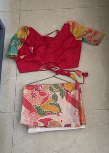 Vibrant Floral Print Saree