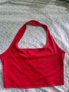 Red halter neck Tank Top