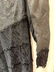 Black Leather And Lace Detail Dress