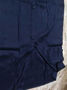 Navy Button-Down Kurti