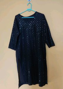 Classic Black Beauty: Chikankari Kurti Elegance On Sale Now