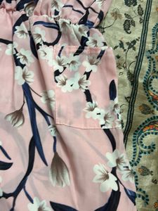Pink Floral Print Romper