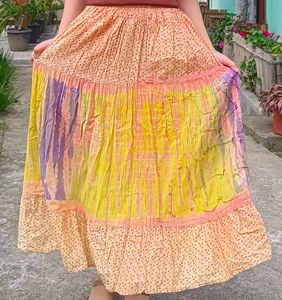 Boho Tiered Print Maxi Skirt