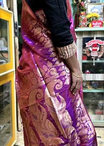 Elegant Magenta Banarasi Silk Saree