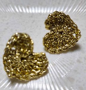 Golden Heart Shaped Earrings