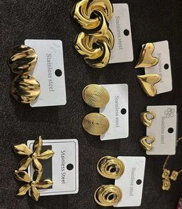 Chic Gold Tone Statement Earrings