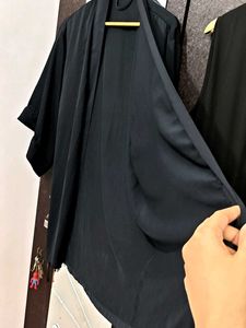 Chic Black Jumpsuit with Matching Kimono
