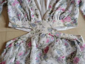 Floral Cut-Out Long Sleeve Dress