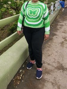 H&M Green Butterfly Heart Knit Sweater