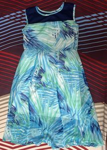 Tropical Print Sleeveless Dress