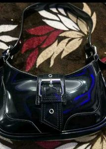 Chic Black Patent Shoulder Bag