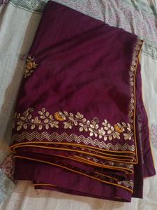 Elegant Purple Embroidered Saree