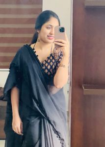 Elegant Black Saree with Designer Blouse